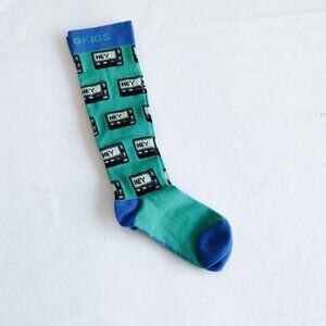 Figs Size L Graphic Compression Socks Retro Style Fun Pattern Trendy